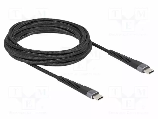 KAAPELI - USB 2.0 - USB C PISTOKE,MOLEMMIN PUOLIN - 3M - MUSTA - 60W - USB kaapelit ja adapterit - DELOCK-81126 - 1