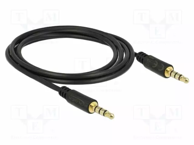 KAAPELI - JACK 3,5MM 4PIN PISTOKE,MOLEMMIN PUOLIN - 2M - MUSTA - Muut audio-videokaapelit - DELOCK-83436 - 1