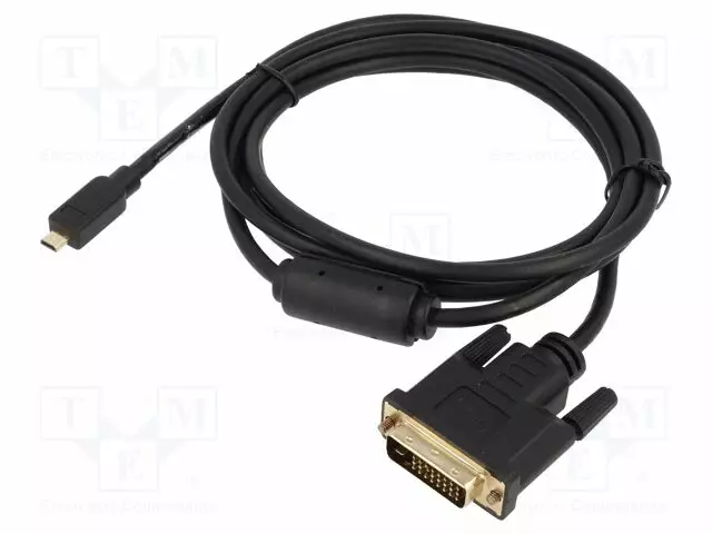 KAAPELI - DVI-D (24+1) PISTOKE,MICRO HDMI PISTOKE - PIT: 2M - MUSTA - HDMI, DVI, DisplayPort johdot - DELOCK-83586 - 1