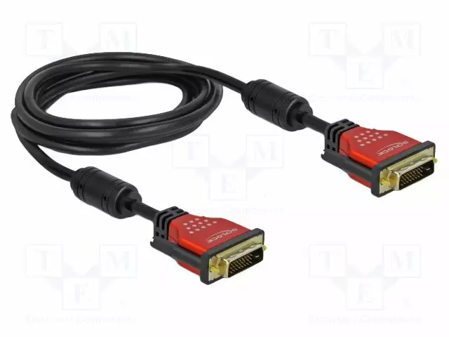 KAAPELI - DVI-D (24+1) PISTOKE,MOLEMMIN PUOLIN - DUAL LINK - 3M - HDMI, DVI, DisplayPort johdot - DELOCK-84346 - 1
