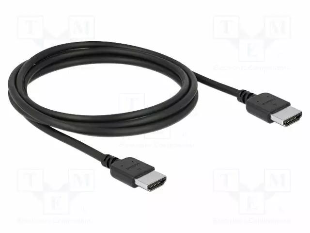 KAAPELI - HDMI-PISTOKE,MOLEMMIN PUOLIN - PIT: 1,5M - MUSTA - 34AWG - HDMI, DVI, DisplayPort johdot - DELOCK-85216 - 1