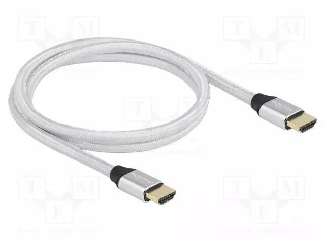 KAAPELI - HDMI-PISTOKE,MOLEMMIN PUOLIN - TEKSTIILI - PIT: 1M - HOPEA - HDMI, DVI, DisplayPort johdot - DELOCK-85366 - 1