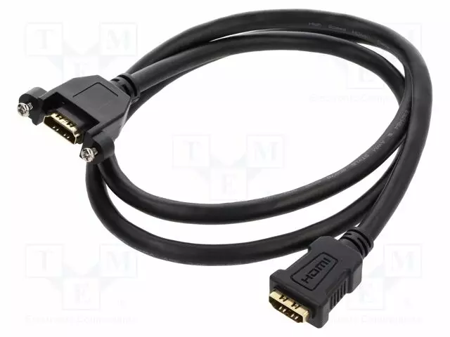 KAAPELI - HDMI-PISTORASIA,MOLEMMIN PUOLIN - PIT: 1M - MUSTA - 28AWG - HDMI, DVI, DisplayPort johdot - DELOCK-85466 - 1