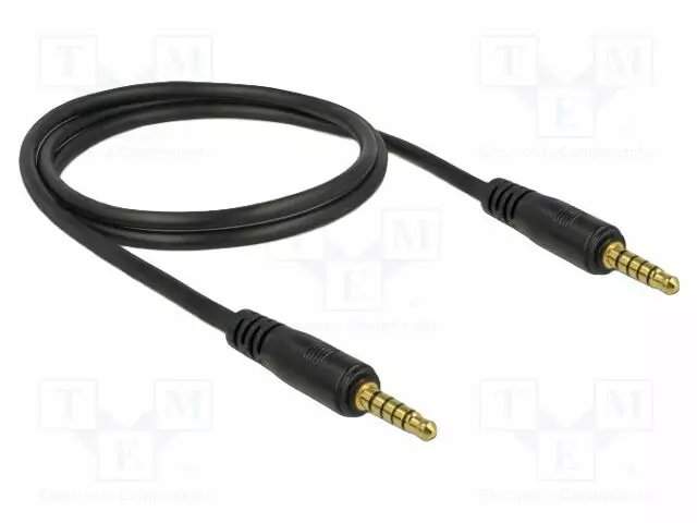 KAAPELI - JACK 3,5MM 5PIN PISTOKE,MOLEMMIN PUOLIN - 1M - MUSTA - Muut audio-videokaapelit - DELOCK-85696 - 1