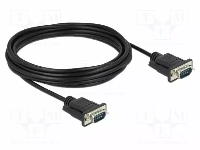 KAAPELI - D-SUB 9PIN PISTOKE,MOLEMMIN PUOLIN - PVC - PIT: 5M - MUSTA - Tietokonekaapelit ja -adapterit - DELOCK-86576 - 1