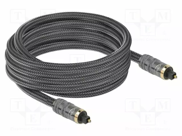 KAAPELI - TOSLINK-PISTOKE,MOLEMMIN PUOLIN - 5M - HARMAA - ØJOH: 7MM - Muut audio-videokaapelit - DELOCK-86986 - 1
