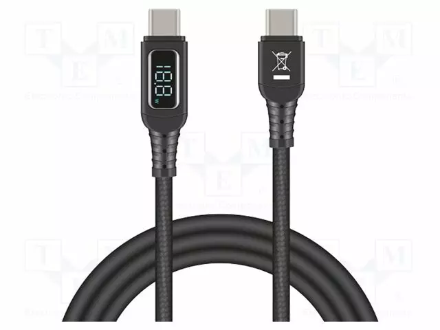 KAAPELI - USB 2.0 - USB C PISTOKE,MOLEMMIN PUOLIN - 1,2M - MUSTA - USB kaapelit ja adapterit - DELOCK-88136 - 1