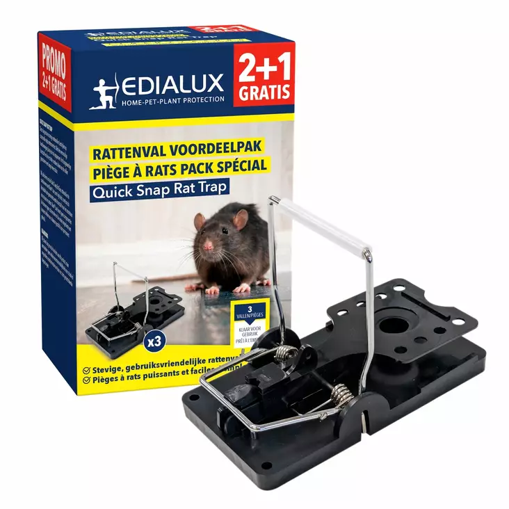 Quicksnap rat trap, promopack 2+1 pcs - Hiiren- ja jyrsiänkarkoittimet - EDX-1101078196 - 1