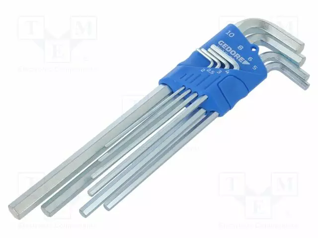 WRENCH: HEX KEY-SET - CHROM-VANADIUM STEEL - 8PCS. - Kuusiokolo- ja TORX avaimet - GEDORE-1505416 - 1