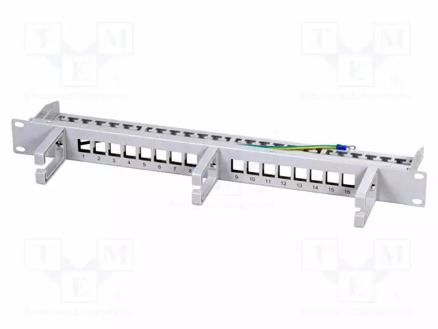 PATCH-PANEELI - PATCH PANEL - RACK - HARMAA - PORTTIEN LUKU: 16 - RJ liittimet - LOG-NK4076 - 1
