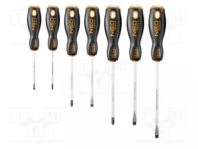 SCREWDRIVER: UNIVERSAL-SET - PHILLIPS,SLOT - 7PCS. - Ruuvimeisselit ja sarjat - NEO-04-206 - 1
