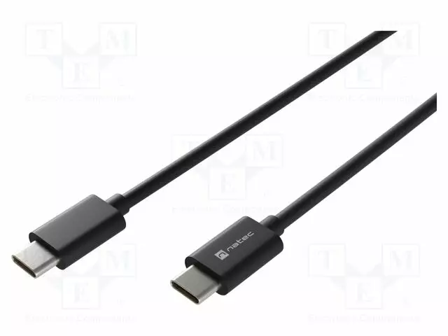 KAAPELI - USB 2.0 - USB C PISTOKE,MOLEMMIN PUOLIN - 1M - MUSTA - 100W - USB kaapelit ja adapterit - NKA-2146 - 1