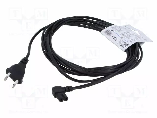 KAAPELI - 2X0,75MM2 - PVC - 5M - MUSTA - 2,5A - 250V - Tietokone- ja laitejohdot - SAVKABELCL-186 - 1