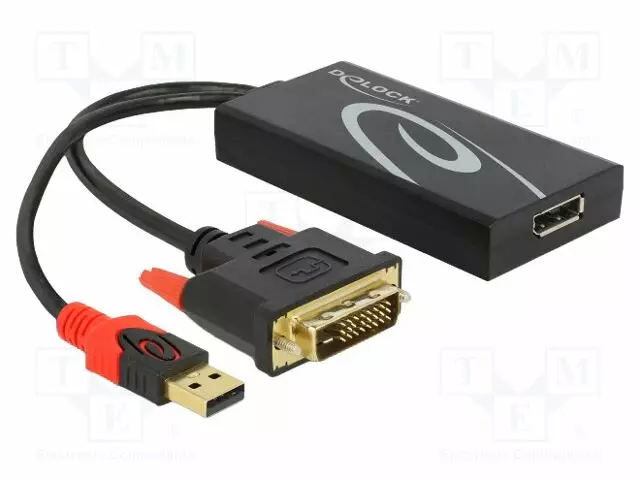 ADAPTERI - DISPLAYPORT 1.2,SINGLE LINK - 0,3M - MUSTA - HDMI, DVI, DisplayPort johdot - DELOCK-62596 - 1