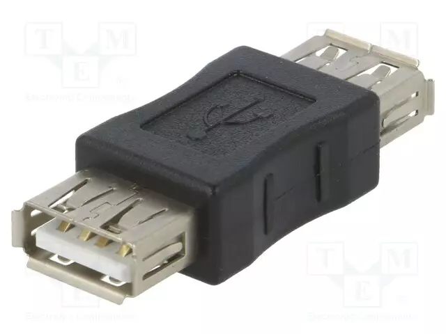 ADAPTERI - USB 2.0 - USB A RASIA,MOLEMMIN PUOLIN - NIKKELÖITY - USB kaapelit ja adapterit - AK-AD-06 - 1
