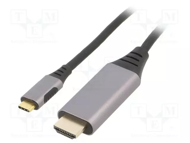 ADAPTERI - USB 3.0 - HDMI-PISTOKE,USB C PISTOKE - 1,8M - MUSTA - 32AWG - USB kaapelit ja adapterit - CC-USB3C-HDMI-01-6 - 1