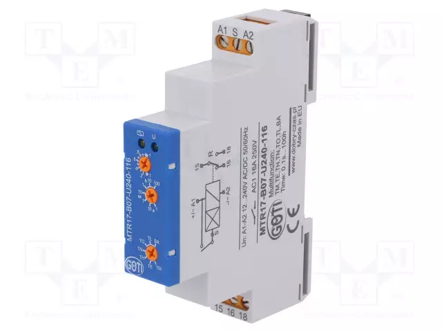 AUTOMATION MODULE: TIMER - 1S÷100H - SPDT - 250VAC/16A - 12÷240VDC - Aikareleet ja ajastimet - MTR17-B07-U240-116 - 1