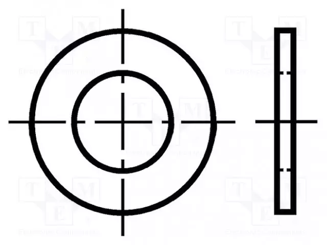 ALUSLEVY - PYÖREÄ - M2,5 - D=5MM - H=0,5MM - MESSINKI - BN 566 - Aluslevyt ja prikat - B2.5BN566 - 1