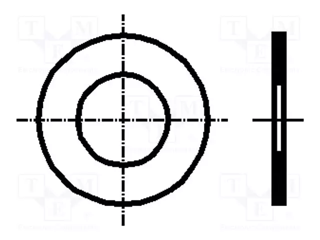 ALUSLEVY - PYÖREÄ - M5 - D=10MM - H=0,2MM - TERÄS - DIN 988 - BN 1976 - Aluslevyt ja prikat - B5X0.2BN1976 - 1