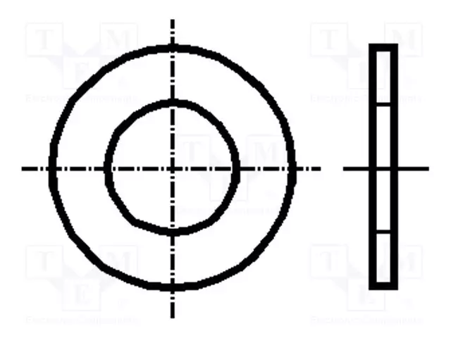 ALUSLEVY - PYÖREÄ - M5 - D=10MM - H=1MM - PRESPAANI - DIN 125A - BN 1076 - Aluslevyt ja prikat - B5BN1076 - 1