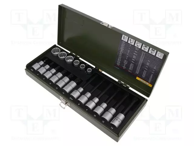 AVAINSARJA - KÄRKIPÄÄT,SPLINE (12-KULMA) - 1/2" - 18KPL - Hylsyavainsarjat - PRN23296 - 1