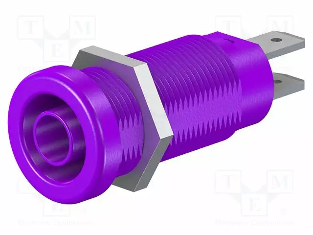 LABORATORY CONNECTOR: 4MM BANANA - SOCKET - 37MM - VIOLET - BRASS - 20A - Banaanijatkoliittimet - XEB-1R-26 - 1