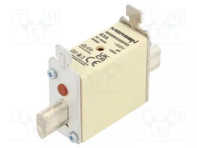 63A - 500VAC - 250VDC - GG - NH000 - Sulakkeet NH - E213996 - 1