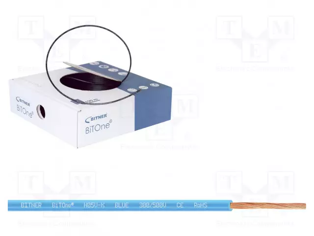 JOHTO - BITONE,H05V-K - CU - 0,75MM2 - PVC - SININEN - 300V,500V - Yksisäikeiset asennuskaapelit - BITNER-IG2051.06 - 1