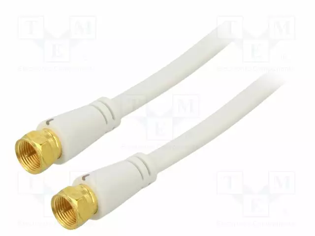 KAAPELI - 5M - F PISTOKE,MOLEMMIN PUOLIN - VALKOINEN - 75OHM - Antennijohdot - GOOBAY-67296 - 1