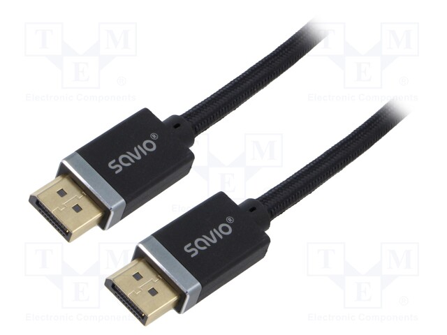 KAAPELI - DISPLAYPORT-PISTOKE,MOLEMMIN PUOLIN - TEKSTIILI - 1M - HDMI, DVI, DisplayPort johdot - SAVKABELCL-176 - 1