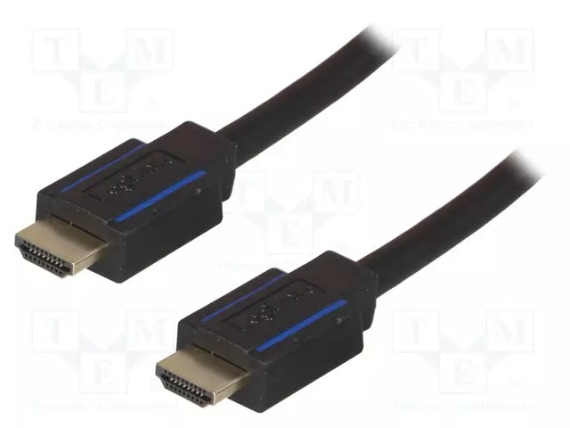 KAAPELI - HDMI-PISTOKE,MOLEMMIN PUOLIN - HDMI 2.0 - 5M - MUSTA - HDMI, DVI, DisplayPort johdot - CHB006 - 1