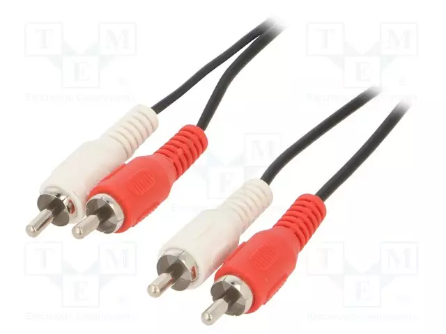 KAAPELI - RCA-PISTOKE X2,MOLEMMIN PUOLIN - 1,8M - MUSTA - Muut audio-videokaapelit - CCA-2R2R-6 - 1