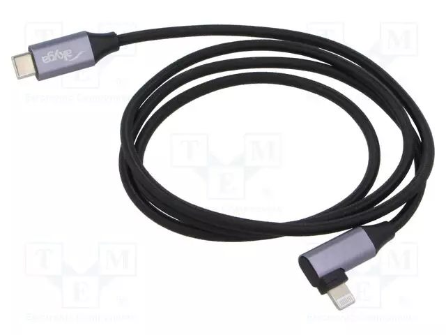 KAAPELI - USB 2.0 - APPLE LIGHTNING KULMALIITIN,USB C PISTOKE - USB kaapelit ja adapterit - AK-USB-56 - 1