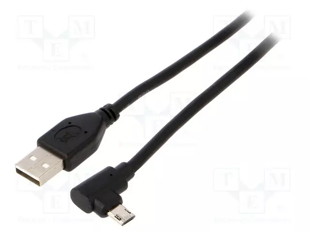 KAAPELI - USB 2.0 - KULLATTU - 1,8M - MUSTA - CABLEXPERT - USB kaapelit ja adapterit - CC-USB2-AMMDM90-6 - 1