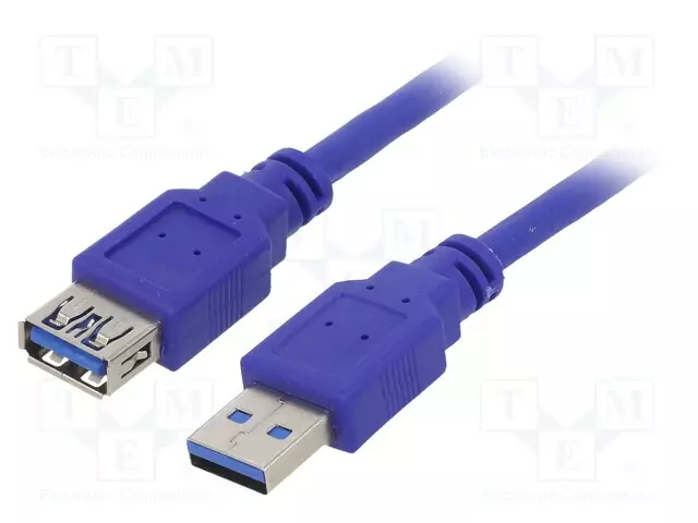 KAAPELI - USB 3.0 - USB A RASIA,USB A PISTOKE - 1,8M - SININEN - PVC - USB kaapelit ja adapterit - CCP-USB3-AMAF-6 - 1