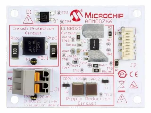 KEHITYSALUSTA - MICROCHIP - LED OHJAIN - KOMPONENTIT: CL88020 - Microchip kehityspaketit - ADM00766 - 1