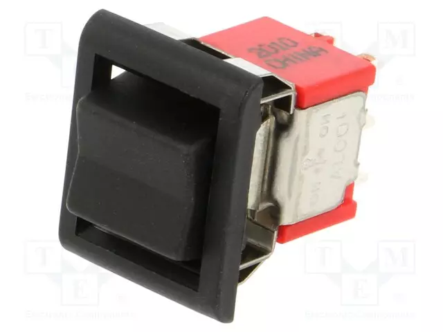 KEINUKYTKIN - DP3T - AS: 3 - ON-OFF-ON - 2A/250VAC - 5A/28VDC - MUSTA - EI OLE - Keinukytkimet - 2-1571987-6 - 1