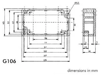 KOTELO VALUALUMIINIA 115x65x30mm TIIVIS - Kotelot - G-sarja - G106 - 1