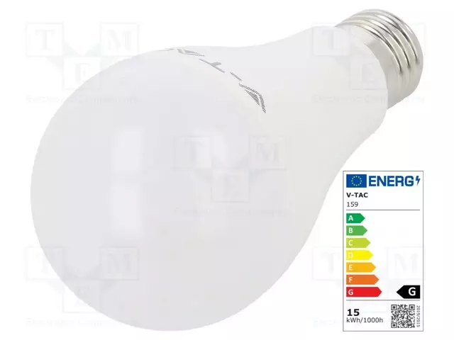 LED LAMPPU - LÄMMIN VALKOINEN - E27 - 220/240VAC - 1250LM - P: 15W - 200° - LED lamput - 3800157627726 - 1