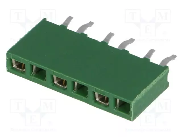 LIITIN: PIN - N LIITINAARAS - PIN: 6 - THT - HV-100 - SUORA - 2,54MM - Piikkirimaliittimet - 215297-6 - 1