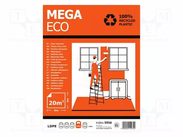 PAINTING FOIL - L: 5M - WIDTH: 4M - MUSTA - Pakkaaminen ja suojaus - SOLID-5956 - 1