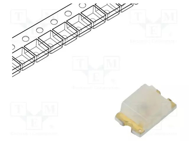 LED - PUNAINEN - SMD - 0805 - 28÷180MCD - 2÷2,5VDC - 2X1,3X0,8MM - 150° - Pintaliitos LED - LS-R976 - 1