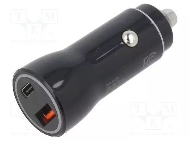 USB VIRTALÄHDE - USB A RASIA,USB C RASIA - 5V/3A,9V/2A,12V/1,5A - Autopistokelaturit ja virtalähteet - AK-CH-16 - 1
