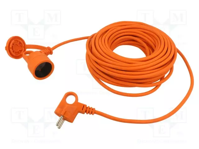 VERKKOJATKOKAAPELI - 2X1MM2 - PISTORASIAT: 1 - PVC - ORANSSI 10A - Jatkojohdot ja -haaroittimet - ACAR-M01806 - 1