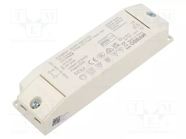 VIRTALÄHDE: IMPULSSI - LED - 30W - 12,5VDC - 220÷240VAC - IP20 - -20÷50°C - LED teholähteet - 4062172277846 - 1
