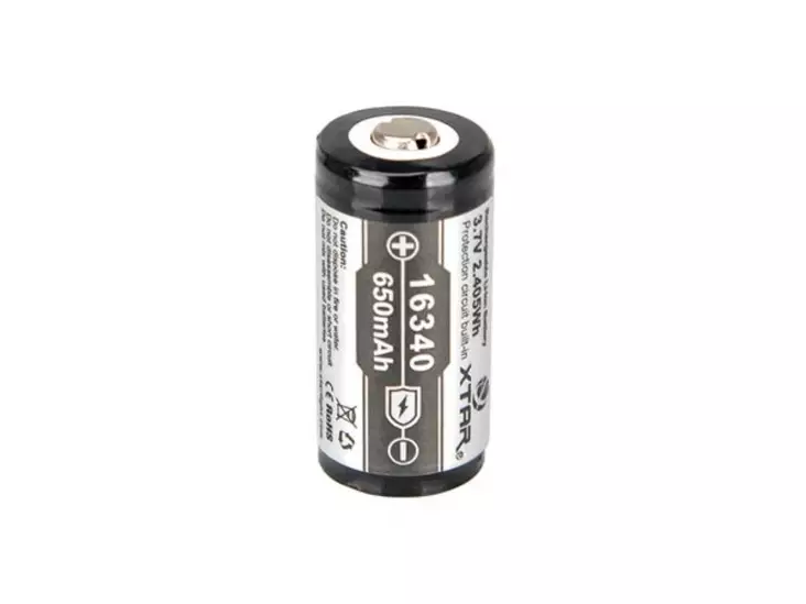 XTAR - LITHIUM-ION 3.7 V - 650 mAh - 16340 - Litiumparistot - ICR16340-06 - 1