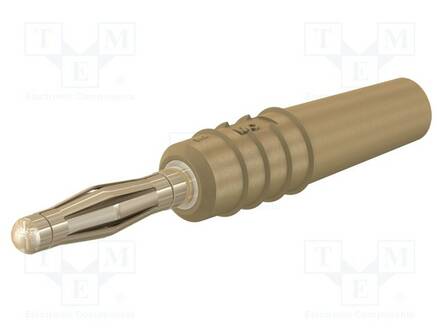 LABORATORY CONNECTOR: 2MM BANANA - PLUG - 10A - 30VAC - 60VDC - BROWN - Banaaniliittimet 2mm - SLS205-L-27 - 1
