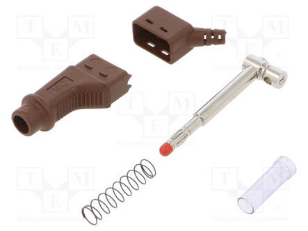 LABORATORY CONNECTOR: 4MM BANANA - PLUG - 32A - 600V - BROWN - 2.5MM2 - Banaaniliittimet 4mm - XZGL-425-27 - 1