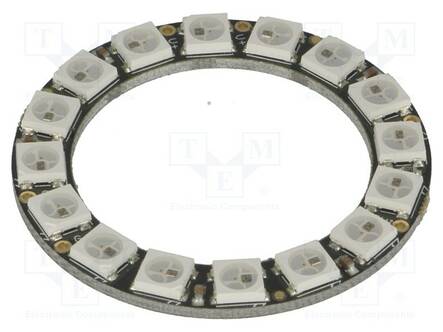 LED - RGB - DIODIEN LM: 16 - OHJAIN: WS2812B - RENGAS - 5VDC - 0,8A - 44,5MM - LED nauhat ja modulit - POLOLU-2537 - 1