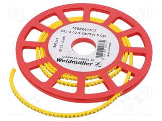 MERKIT - MERKINTÄ: 5 - 1,3÷3MM - PVC - KELTAINEN - -30÷80°C - CLI C - H: 3MM - Kaapeleiden merkintä - WM-1568241517 - 2
